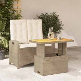 Set comedor de jardín 2 pzas con cojines ratán sintético beige de , Conjuntos de jardín - Ref: Foro24-3277358, Precio: 308,89...