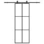 Puerta corredera con juego herrajes negro 76x205 cm ESG vidrio de , Puertas - Ref: Foro24-3375784, Precio: 216,05 €, Descuent...