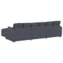 Sofá modular con reposapiés y cojines gris oscuro de , Unidades para sofás seccionales - Ref: Foro24-3321070, Precio: 836,11 ...