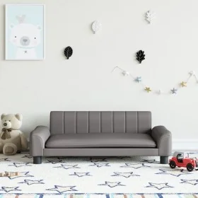 Sofá para niños de cuero sintético gris 90x53x30 cm de , Mobiliario para bebés y niños pequeños - Ref: Foro24-3196266, Precio...