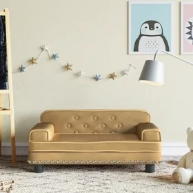 Sofá para niños de terciopelo marrón 70x45x30 cm de , Mobiliario para bebés y niños pequeños - Ref: Foro24-3196298, Precio: 8...