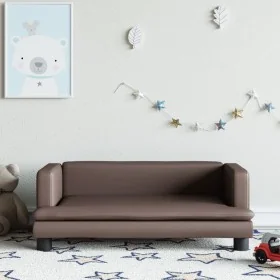 Sofá para niños de cuero sintético marrón 80x45x30 cm by , Baby and Toddler Furniture - Ref: Foro24-3196314, Price: 69,70 €, ...