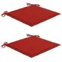 Sillas de jardín 2 unidades con cojines rojo madera de teca de , Sillas de jardín - Ref: Foro24-3062214, Precio: 257,61 €, De...