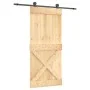 Puerta corredera con herrajes madera maciza de pino 95x210 cm de , Puertas - Ref: Foro24-3203080, Precio: 229,37 €, Descuento: %