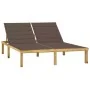 Tumbona doble y cojines gris taupé madera pino impregnada de , Tumbonas - Ref: Foro24-3065887, Precio: 211,12 €, Descuento: %