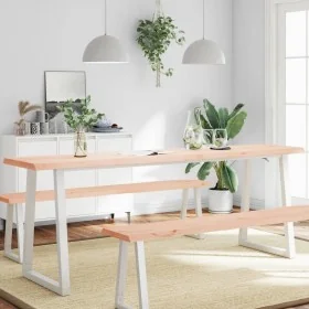 Tablero de mesa madera maciza borde natural 220x50x(2-6) cm by , Table tops - Ref: Foro24-363923, Price: 72,45 €, Discount: %