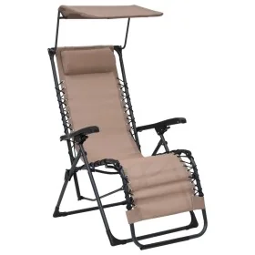 Tumbona plegable de textilene taupe de , Tumbonas - Ref: Foro24-312469, Precio: 115,91 €, Descuento: %