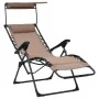 Tumbona plegable de textilene taupe de , Tumbonas - Ref: Foro24-312469, Precio: 115,91 €, Descuento: %