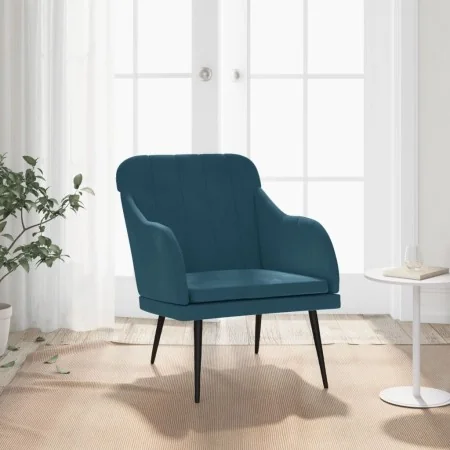 Sillón de terciopelo azul 63x76x80 cm de , Sillones - Ref: Foro24-351463, Precio: 91,46 €, Descuento: %