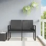 Banco jardín 2 plazas cojines PP aspecto de ratán gris oscuro de , Bancos de jardín - Ref: Foro24-360211, Precio: 111,34 €, D...
