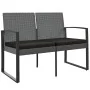 Banco jardín 2 plazas cojines PP aspecto de ratán gris oscuro de , Bancos de jardín - Ref: Foro24-360211, Precio: 111,34 €, D...