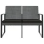 Banco jardín 2 plazas cojines PP aspecto de ratán gris oscuro de , Bancos de jardín - Ref: Foro24-360211, Precio: 111,34 €, D...