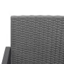 Banco jardín 2 plazas cojines PP aspecto de ratán gris oscuro de , Bancos de jardín - Ref: Foro24-360211, Precio: 111,34 €, D...