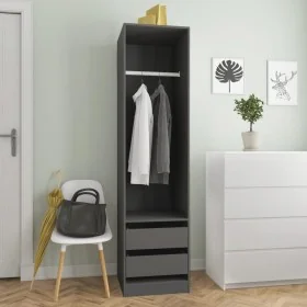Armario con cajones de madera contrachapada gris 50x50x200 cm de , Armarios roperos - Ref: Foro24-800614, Precio: 124,97 €, D...