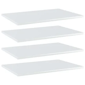 Estante estantería 4uds contrachapada blanco brillo 60x40x1,5cm de , Estanterías - Ref: Foro24-805260, Precio: 40,92 €, Descu...