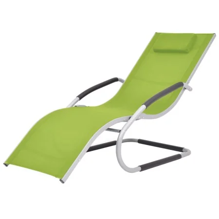 Tumbona con cojín aluminio y textilene verde de , Tumbonas - Ref: Foro24-47780, Precio: 102,43 €, Descuento: %