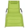 Tumbona con cojín aluminio y textilene verde de , Tumbonas - Ref: Foro24-47780, Precio: 102,43 €, Descuento: %