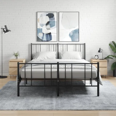 Mesitas noche 2 uds madera ingeniería roble Sonoma 40x35x50 cm by , Nightstands - Ref: Foro24-830675, Price: 73,34 €, Discoun...