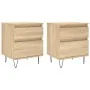 Mesitas noche 2 uds madera ingeniería roble Sonoma 40x35x50 cm by , Nightstands - Ref: Foro24-830675, Price: 73,34 €, Discoun...