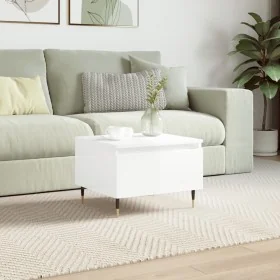 Mesa de centro madera de ingeniería blanco brillo 50x46x35 cm by , Coffee table - Ref: Foro24-830848, Price: 40,17 €, Discoun...