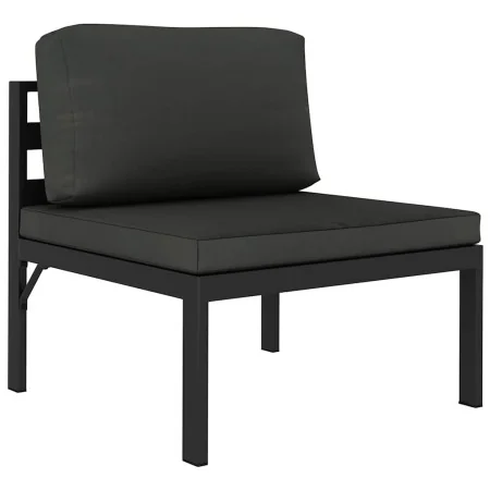Sofá modular central con cojines aluminio antracita de , Sofás modulares de exterior - Ref: Foro24-49240, Precio: 176,06 €, D...