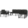 Sofá modular central con cojines aluminio antracita de , Sofás modulares de exterior - Ref: Foro24-49240, Precio: 176,06 €, D...