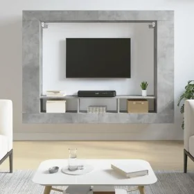 Mueble para TV madera de ingeniería gris hormigón 152x22x113 cm by , TV Furniture - Ref: Foro24-833725, Price: 93,32 €, Disco...