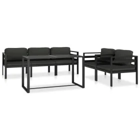 Set muebles de jardín 6 pzas y cojines aluminio gris antracita by , Garden sets - Ref: Foro24-49235, Price: 1,00 €, Discount: %