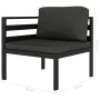 Set muebles de jardín 6 pzas y cojines aluminio gris antracita by , Garden sets - Ref: Foro24-49235, Price: 1,00 €, Discount: %
