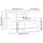 Sofá de 2 plazas con cojines cuero sintético negro 120 cm de , Sofás - Ref: Foro24-3200798, Precio: 211,62 €, Descuento: %