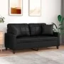 Sofá de 2 plazas con cojines cuero sintético negro 140 cm de , Sofás - Ref: Foro24-3200803, Precio: 231,85 €, Descuento: %
