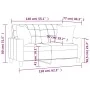 Sofá de 2 plazas con cojines cuero sintético negro 140 cm de , Sofás - Ref: Foro24-3200803, Precio: 231,85 €, Descuento: %
