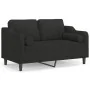 Sofá de 2 plazas con cojines tela negro 120 cm de , Sofás - Ref: Foro24-3200841, Precio: 233,71 €, Descuento: %