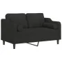 Sofá de 2 plazas con cojines tela negro 120 cm de , Sofás - Ref: Foro24-3200841, Precio: 233,71 €, Descuento: %