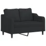 Sofá de 2 plazas con cojines tela negro 120 cm de , Sofás - Ref: Foro24-3200841, Precio: 233,71 €, Descuento: %