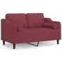 Sofá de 2 plazas con cojines tela rojo tinto 120 cm de , Sofás - Ref: Foro24-3200843, Precio: 216,07 €, Descuento: %