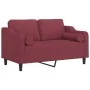 Sofá de 2 plazas con cojines tela rojo tinto 120 cm de , Sofás - Ref: Foro24-3200843, Precio: 216,07 €, Descuento: %