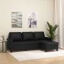 Sofá de 3 plazas con taburete cuero sintético negro 180 cm von , Sofas - Ref: Foro24-3201024, Preis: 294,64 €, Rabatt: %