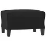 Sofá de 3 plazas con taburete cuero sintético negro 180 cm von , Sofas - Ref: Foro24-3201024, Preis: 294,64 €, Rabatt: %