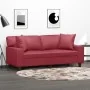 Sofá de 2 plazas con cojines cuero sintético rojo tinto 140 cm de , Sofás - Ref: Foro24-3200869, Precio: 297,06 €, Descuento: %