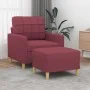 Sillón con taburete tela rojo tinto 60 cm by , Sofas - Ref: Foro24-3200999, Price: 181,71 €, Discount: %