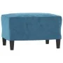 Sofá de 3 plazas con taburete de terciopelo azul 180 cm by , Sofas - Ref: Foro24-3201064, Price: 368,63 €, Discount: %