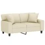 Sofá de 2 plazas con cojines cuero sintético color crema 120 cm de , Sofás - Ref: Foro24-3200862, Precio: 237,11 €, Descuento: %