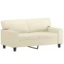 Sofá de 2 plazas con cojines cuero sintético color crema 120 cm de , Sofás - Ref: Foro24-3200862, Precio: 237,11 €, Descuento: %