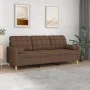Sofá de 3 plazas con cojines tela marrón 180 cm de , Sofás - Ref: Foro24-3200793, Precio: 275,71 €, Descuento: %