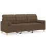 Sofá de 3 plazas con cojines tela marrón 180 cm de , Sofás - Ref: Foro24-3200793, Precio: 275,71 €, Descuento: %