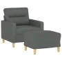Sillón con taburete tela gris oscuro 60 cm de , Sofás - Ref: Foro24-3201066, Precio: 185,82 €, Descuento: %
