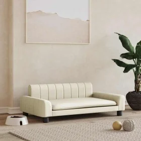 Cama para perros de cuero sintético crema 90x53x30 cm de , Camas para perros - Ref: Foro24-171853, Precio: 86,74 €, Descuento: %