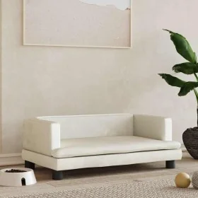 Cama para perros de terciopelo crema 80x45x30 cm de , Camas para perros - Ref: Foro24-171900, Precio: 68,23 €, Descuento: %