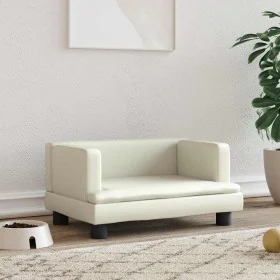 Cama para perros de cuero sintético crema 60x40x30 cm de , Camas para perros - Ref: Foro24-171914, Precio: 68,16 €, Descuento: %